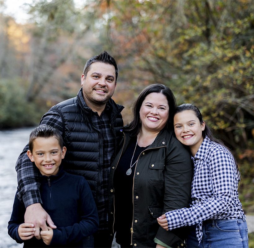 The Kilpatrick family. A man, woman and a younger female and male.